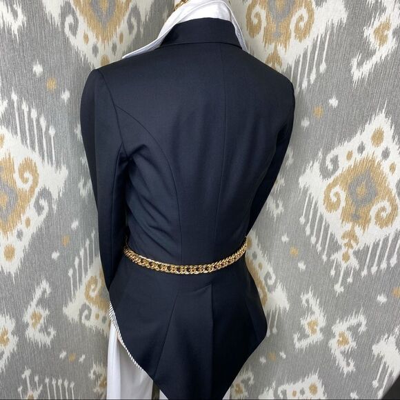 Ralph Lauren Made in Italy Black Cropped Tuxedo Gail Tailcoat - Picture 11 of 16